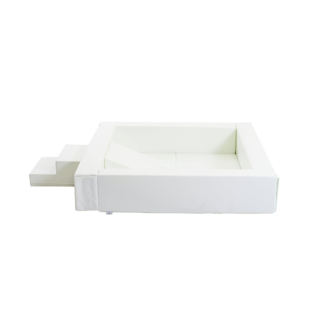 Soft Play Bundle - White Ball Pit with a Wedge and Steps-0