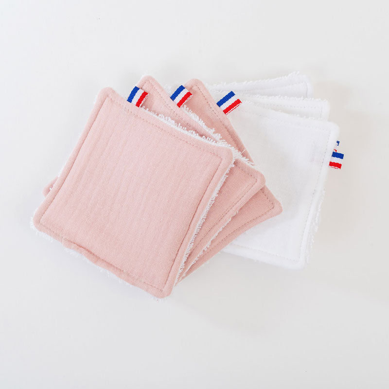 Lingette en coton bio rose papate
