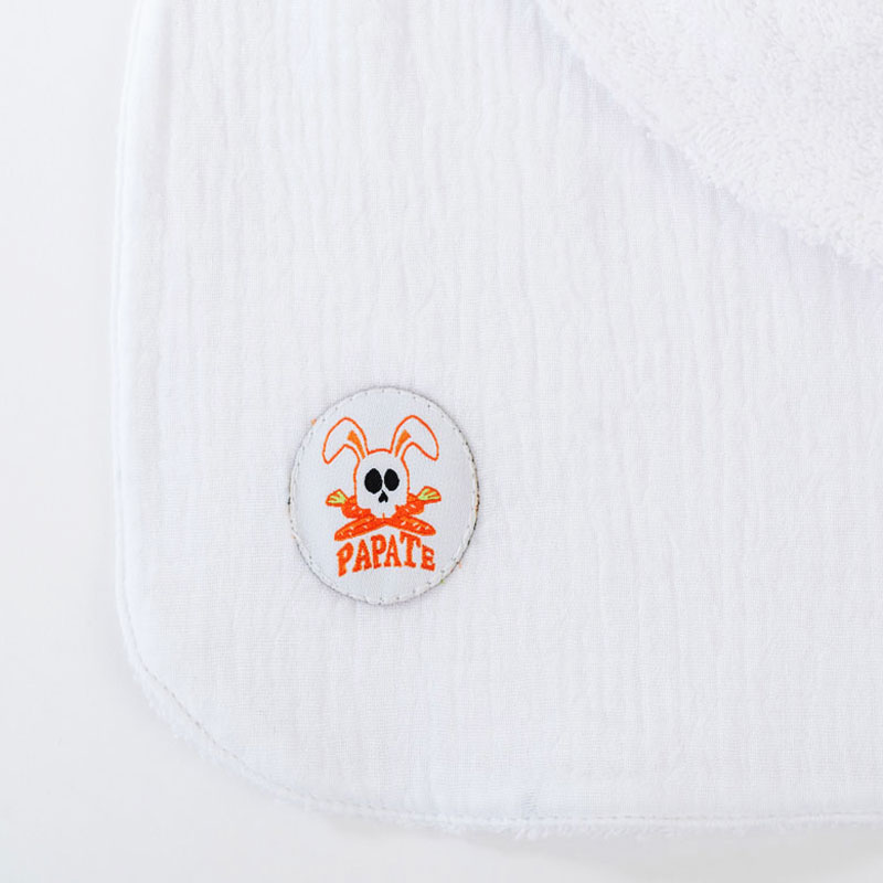 bavoir coton bio blanc papate