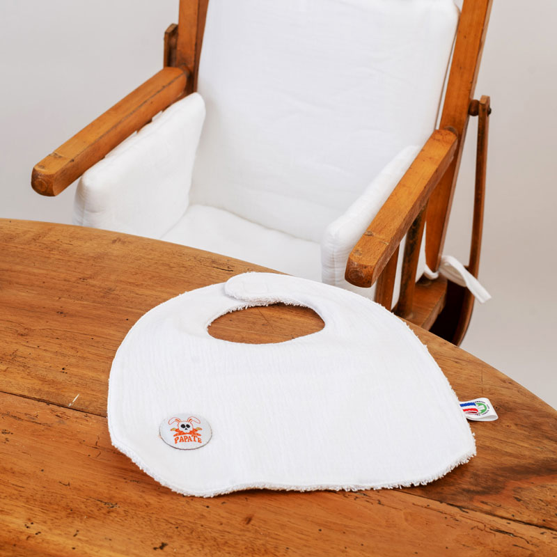 bavoir coton bio blanc papate doux