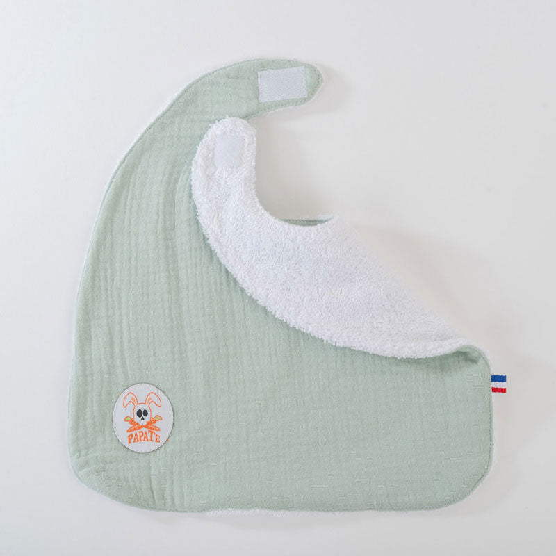 bavoir en coton bio vert ceyladonpapate gots bébé