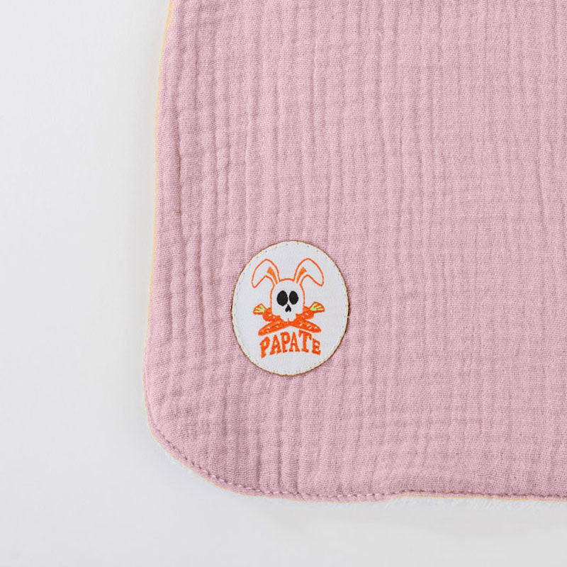 bavoir made in france bio coton rose papate