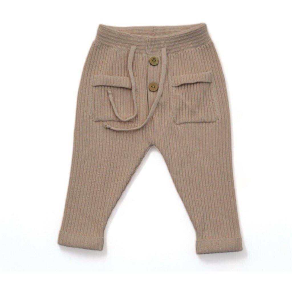 Buttery Soft Knit Pants Beige-0