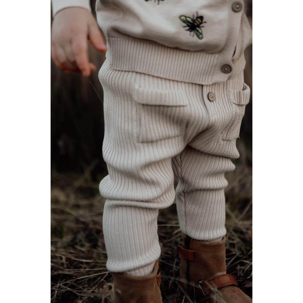 Buttery Soft Knit Pants Beige-1