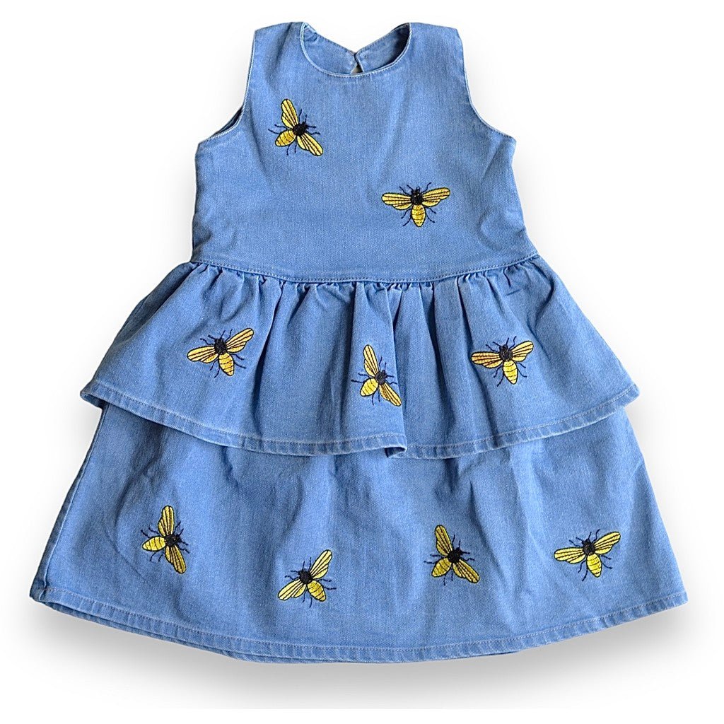 Buzzy Denim Ruffle Dress-3