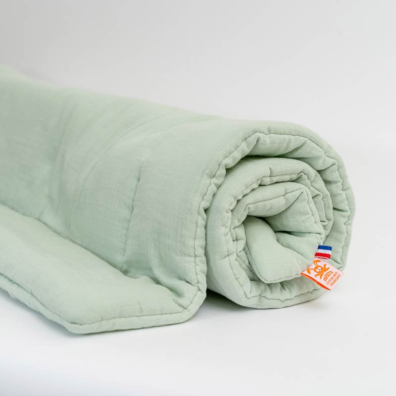 edredon lit bebe gots coton bio vert france papate