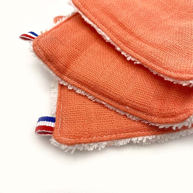 Lingettes Lavables en Coton Bio Blanc et Fraise