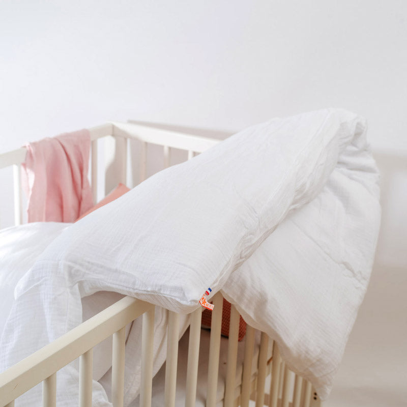 housse de couette en coton bio blanc bebe gots papate enfant
