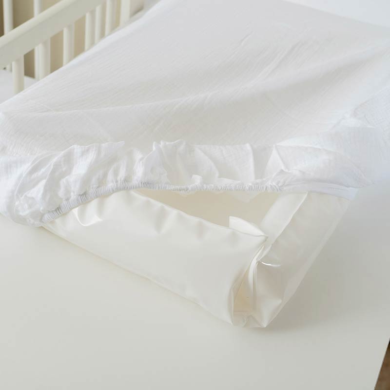 housse matelas a langer coton bio papate blanc enroule