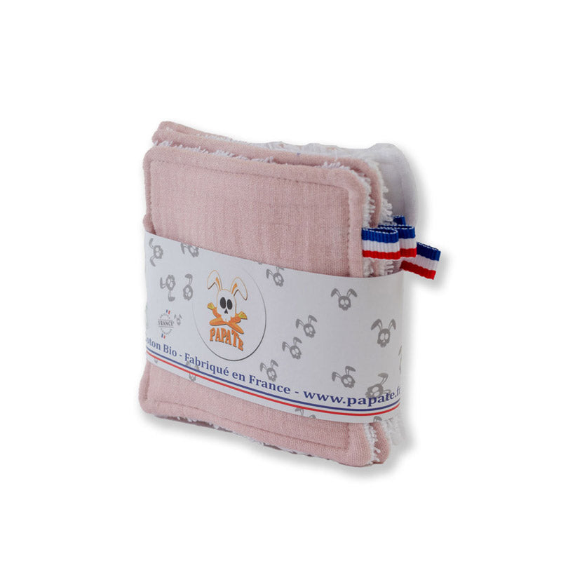 lingettes rose en coton bio papate