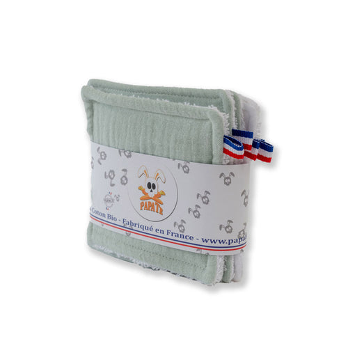 lingettes vert en coton bio papate bain