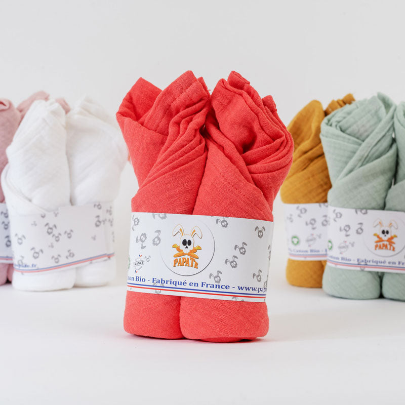 Langes en Coton Bio Fraise