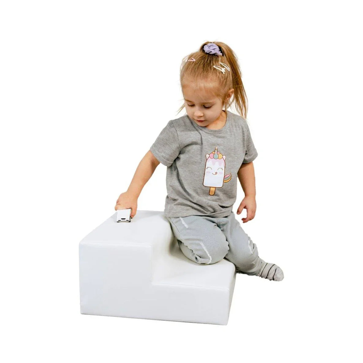Soft Play Bundle - White Ball Pit with a Wedge and Steps-2