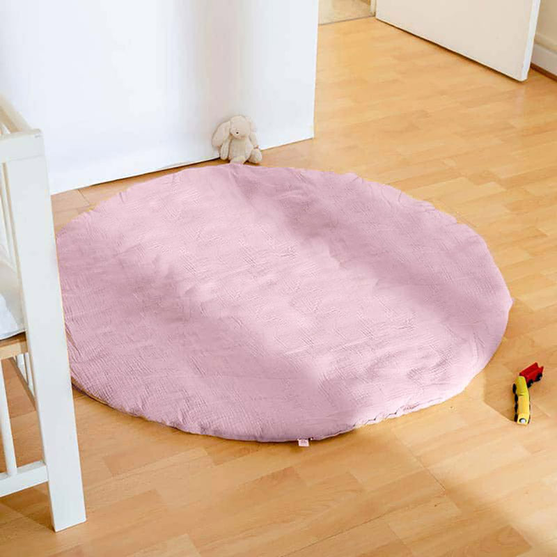 tapis eveil coton bio papate rose bebe