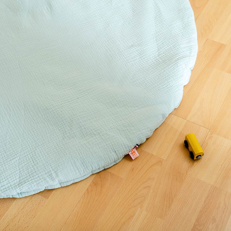 tapis eveil moelleux coton bio vert enfant papate