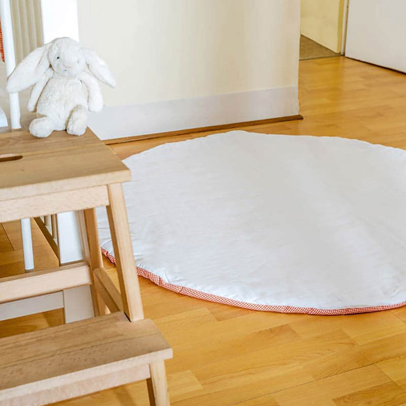 tapis eveil motricite jouets bebe vichy blanc papate