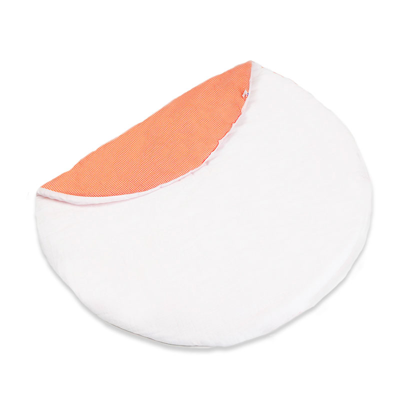 tapis eveil vichy blanc en coton bio papate