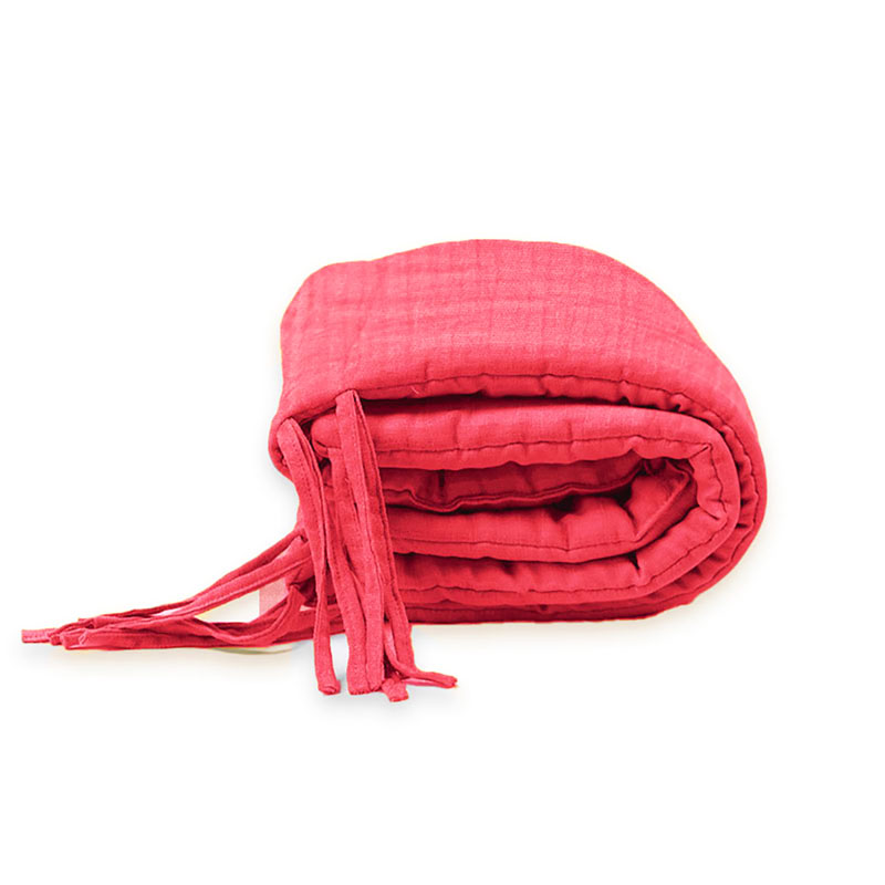 tour de lit en coton bio papate bébé fraise