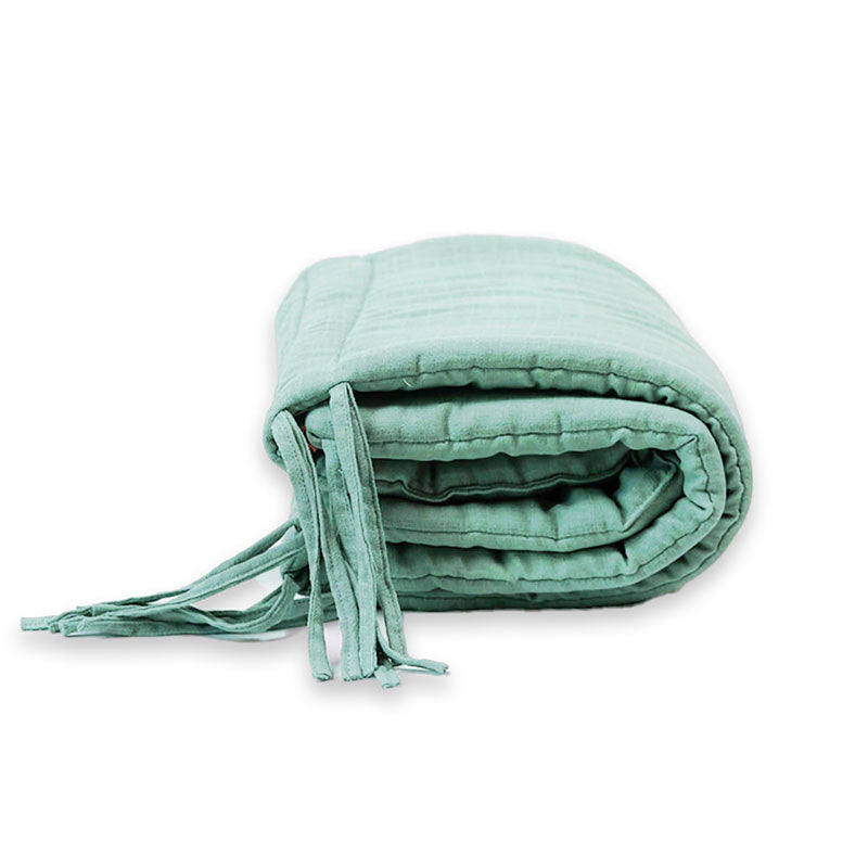 tour de lit vert en coton bio papate